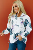 White Floral Half Zip Windbreaker