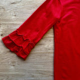 Red Top with Long Ruffle Sleeves (HOL 2109103)-sparkledots-sparkledots