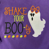 Purple SHAKE YOUR BOO-ty Ghostie Applique Top w/Ghostie Print Pants (Fall 2021071048)