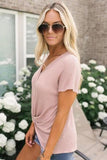 Pink Button Down Front Knitwear Blouse