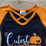 Cutest Pumpkin Ever Ruffle Sleeve Tee (Fall 2021071091)