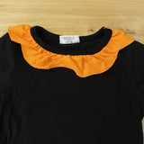 Black Tunic Top and Pants w/Orange and Black 'n White Ruffles (Fall 2021071061)