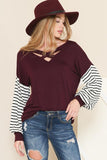 PLUM CRISS CROSS CHEST TOP