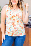 Callie Criss Cross Tank- Orange Watercolor