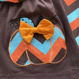 Blue, Brown, & Orange Chevron Pumpkins Scarf Outfit (Fall 2021071097)