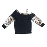 Black & Leopard Waffle Weave Spaghetti Strap Shirt