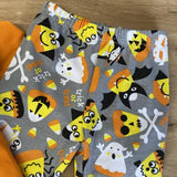 Spooky Appliqued Spideycorns Orange Scarf Set (Fall 2021071039)