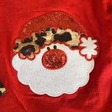 Red Leopard Ruffles Appliqued Sequin Santa Outfit (HOLIDAY 2021070040)