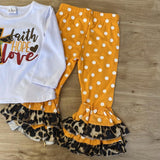 FAITH HOPE LOVE Set w/Leopard Dot Ruffles (Fall 2021071069)