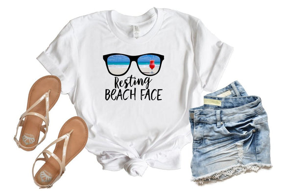 Resting Beach Face Crew neck Tee