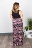 Dark Pink Aztec Maxi Dress