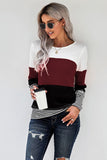 Stylish Colorblock Splicing Stripes Top