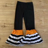 Black Tunic Top and Pants w/Orange and Black 'n White Ruffles (Fall 2021071061)