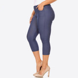 Blue Classic Skinny Capri Jeggings