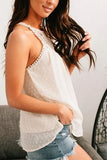 White Swiss Dot Lace High Neck Top