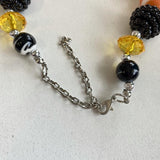 Orange & Black Spooky Spider Bubble Necklace (2021072011)