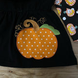 Black 'n Orange Appliqued Pumpkin Scarf Outfit (Fall 2021071051)-sparkledots-sparkledots