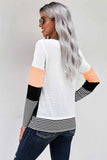 Stylish Colorblock Splicing Stripes Top