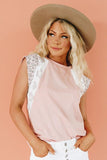 Pink Leopard Cap Sleeve Casual Top