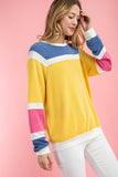 Yellow Terry Color Block Top