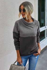 Gray Quilt Snap Longsleeve top