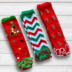 3-Pack of Leg Warmers - Red & Green (#12251)