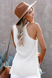 White Keyhole Knit Tank Top