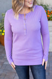 Harper Long Sleeve Henley - Lavender