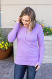 Harper Long Sleeve Henley - Lavender