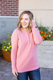 Harper Long Sleeve Henley - Rose