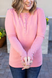 Harper Long Sleeve Henley - Rose