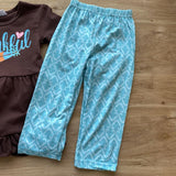 "Thankful" Feather Brown & Teal Pant Set-sparkledots-sparkledots