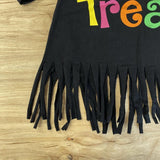 Black TRICK or TREAT Fringe Hem Tunic (Fall 2021071066)