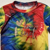 "Be Kind" Leopard Rainbow Tie Dye Crewneck (AUGCU1055)-sparkledots-sparkledots