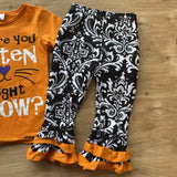 Are You Kitten Me Right Meow? Black/Orange Damask Outfit (Fall 2021071092)