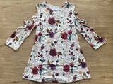 White Floral Cold Shoulder Dress (Fall 2021081012)-sparkledots-sparkledots