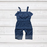 Blue Denim Ruffle Romper w/Straps AUGCU1005-sparkledots-sparkledots