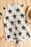 Star Print Cut Out Shoulder Tie Knot Top