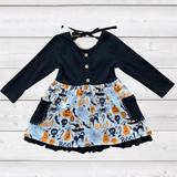 Black Button Accent Halloween Dress - With Pockets! (FSP1425)