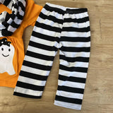 Happy Ghostie Orange Top w/Black 'n White Striped Pants 'n Scarf (Fall 2021071041)