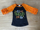 All the Ghouls Embroidered Ruffle Sleeve Tee (Fall 2021071043)-sparkledots-sparkledots