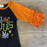 All the Ghouls Embroidered Ruffle Sleeve Tee (Fall 2021071043)-sparkledots-sparkledots