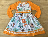 Woodland Friends Dress w/Orange Sleeves 'n Trim (Fall 2021071070)