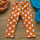 Blue 'n Orange Polka Dot Pumpkin Scarf Outfit (Fall 2021071083)