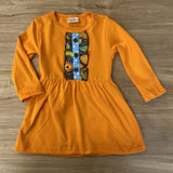 Orange Top w/Buttoned Ruffle Design and Matching Ruffled Pants (Fall 2021071047)