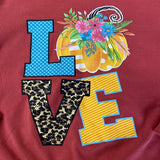 LOVE Hoodie w/Pumpkin 'n Leopard Design (Fall 2021071065)