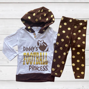 Daddy's Football Princess Gold Dot Outfit (Fall 2021081008)-sparkledots-sparkledots