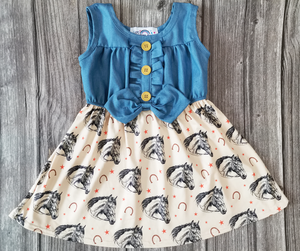 Denim Horse 'n Horseshoes Sundress-sparkledots-sparkledots