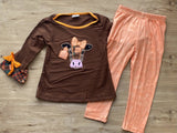 Brown'n Peach Moo Cow Pant Set (FALL 2021081029)