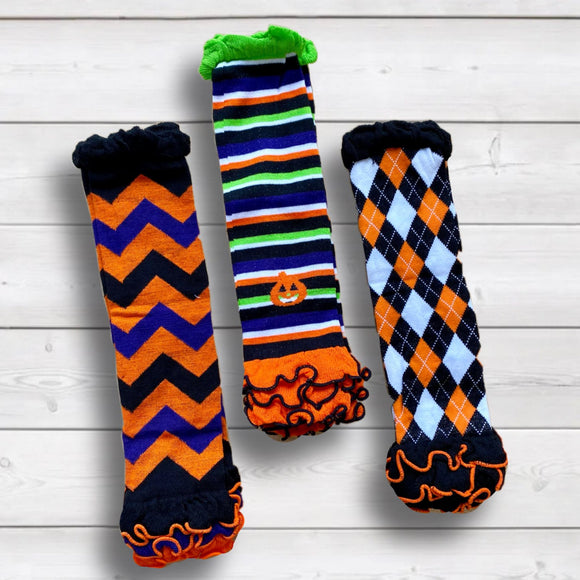 3-Pack of Leg Warmers - Classic Halloween Patterns (#10312)